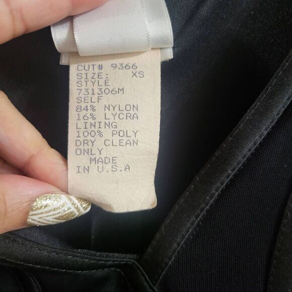 Tadashi Shoji Illusion Dress Cocktail Flare Midi Size XS‎ Plunged Back - Picture 7 of 10